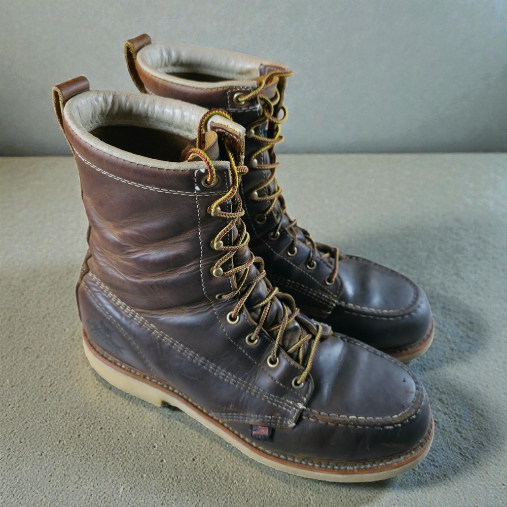 Thorogood 804-4378 Men's Steel Safety Moc Toe Work Boot Brown Size 10 D USA Made